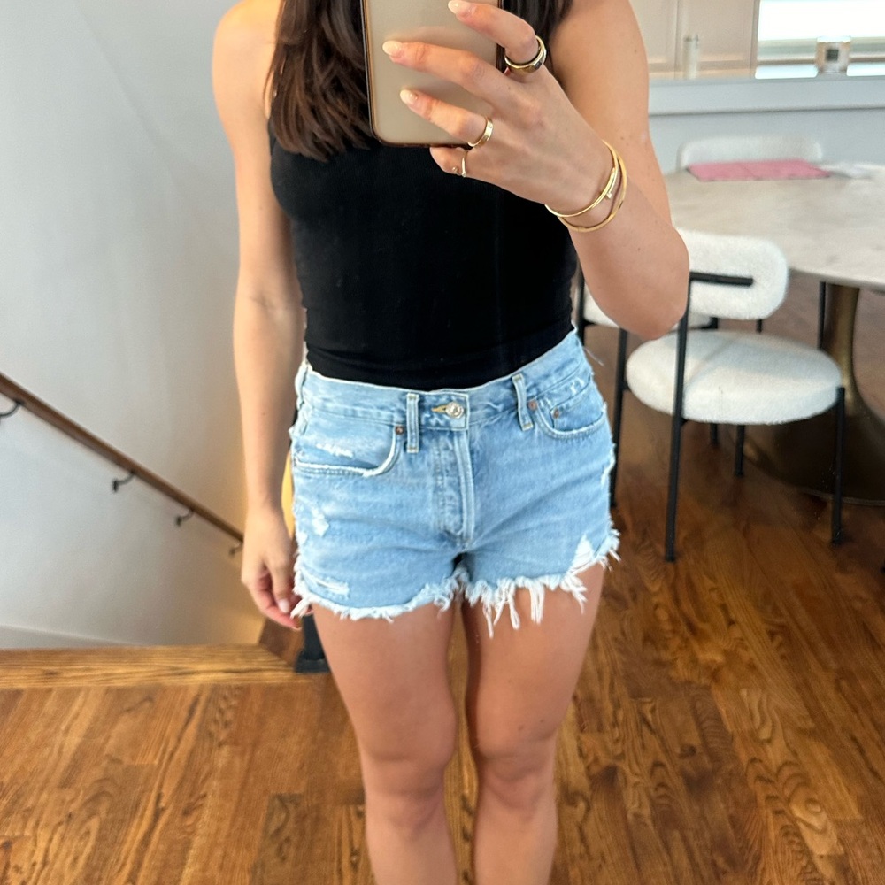Agolde Parker light denim short